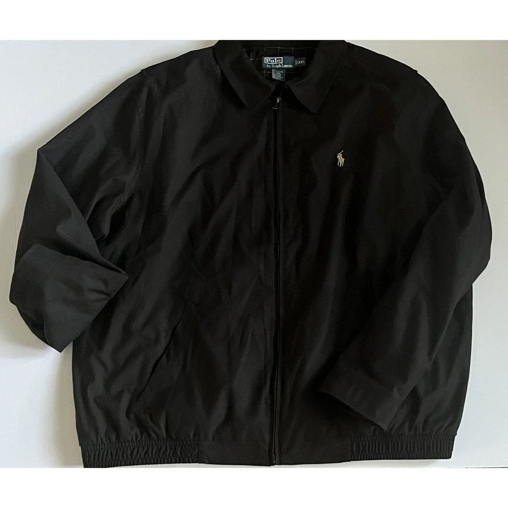 Polo Ralph Lauren Men's Jacket 100% Polyester XXL Full Zip‎ Black